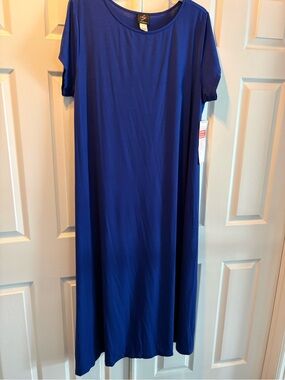 Studio Y Royal Blue Short-Sleeve Maxi Dress